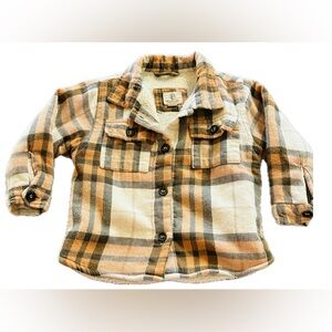 Staghorn Sherpa lined boys plaid jacket Size 2T boys flannel jacket button down